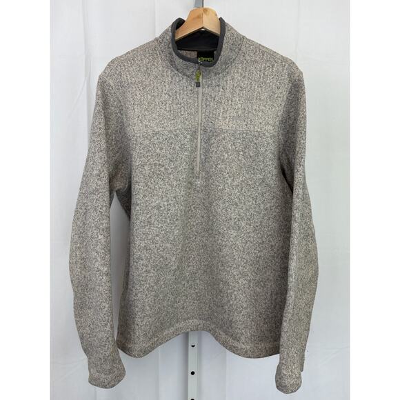 KOPPEN  Size M Mens 1/4 Zip Mock Pullover Sweater Fleece Long Sleeve Gray - Picture 1 of 7